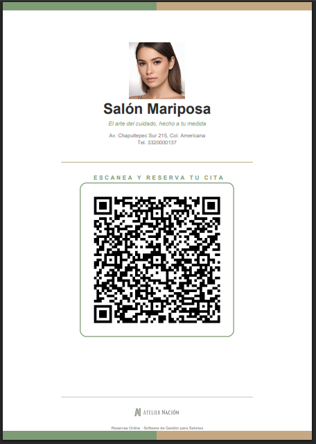 Flyer A4 con QR de reservas